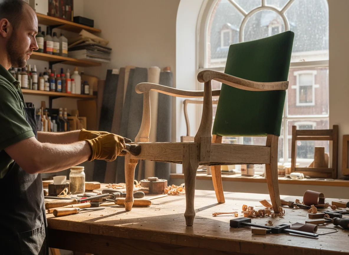 Detailed furniture restoration work