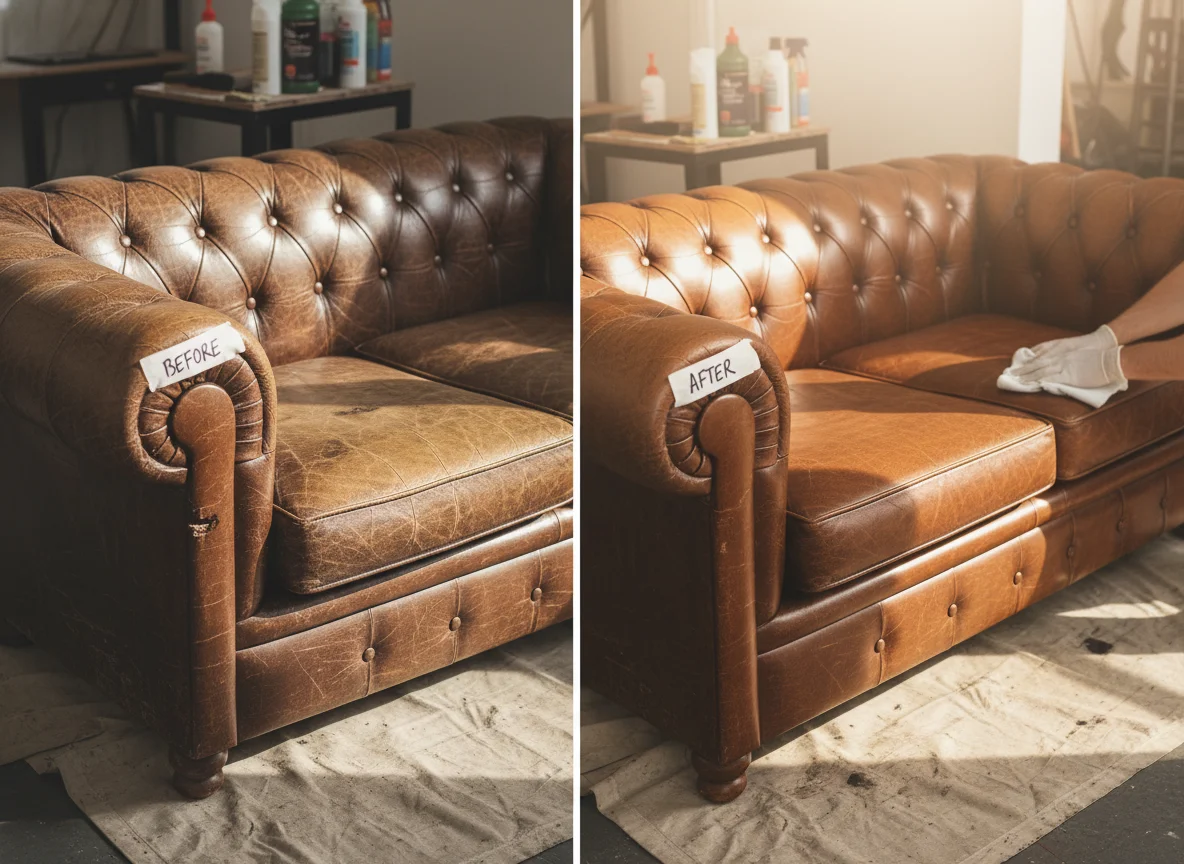 Leren meubelrestauratie